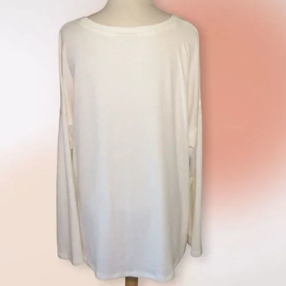 Style & Co Long Sleeve White Crew Neck Tee L‎ - Picture 5 of 10